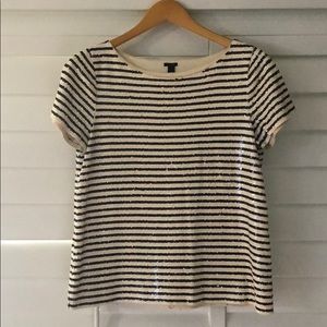 JCrew striped sequin top